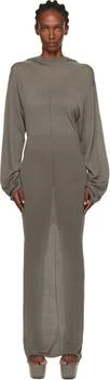 Rick Owens | Gray Concordians Hooded Maxi Dress