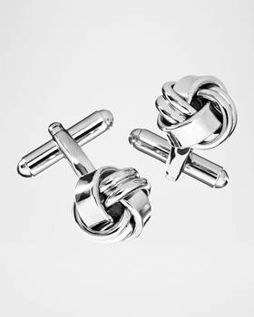 LINK UP Men's Silvertone Knot Cufflinks