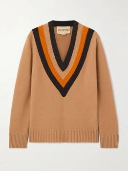 Valentino | Striped Wool Sweater - Tan