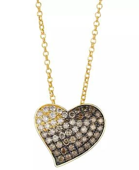 Le Vian | Chocolate Ombre Diamond Heart Pendant Necklace (1 ct. t.w.) in 14k Honey Gold