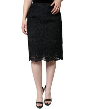 Dolce & Gabbana | Floral Lace High Waist Pencil Cut Women's Skirt