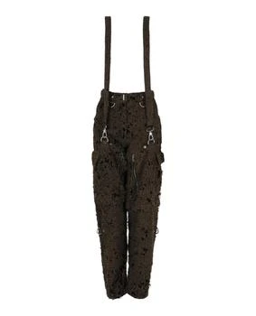 Givenchy | Two In One Detachable Pants In Destroyed Checks With Suspenders