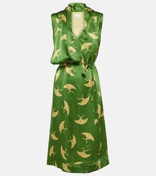 Dries Van Noten | Printed silk satin wrap dress