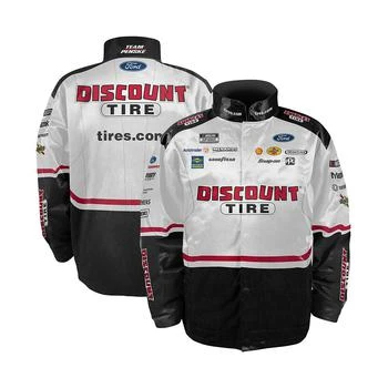 Team Penske Men's White, Black Austin Cindric Discount Tire Nylon Uniform Full-Snap Jacket