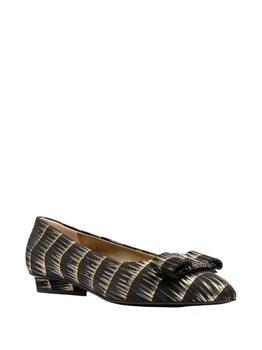 Salvatore Ferragamo | Women's Brush Stroke Effect Ballerinas Shoes In Black