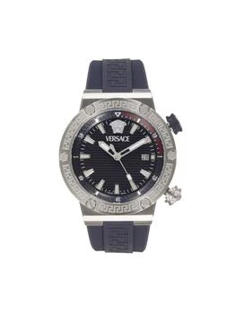 Versace | Greca Logo Stainless Steel 
Blue Diver Watch/43MM