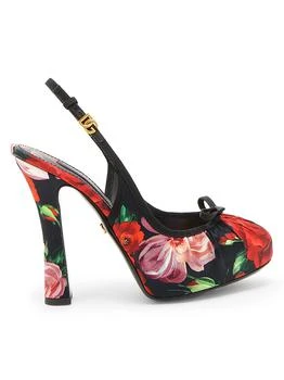 Dolce 
Gabbana | Rose Satin 130MM Slingback Pumps