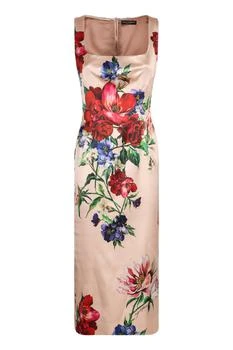 Dolce & Gabbana | Dolce & Gabbana Floral Printed Sleeveless Midi Dress