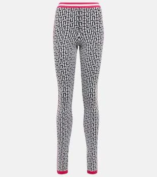 Balmain | Jacquard-knit wool-blend leggings