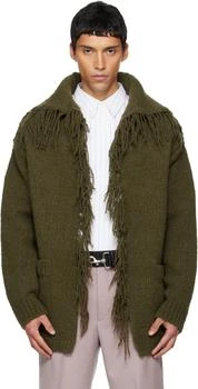 Dries Van Noten | Green Fringe Cardigan
