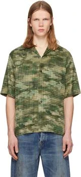 AMIRI | Green MA Quad Camo Camp Shirt