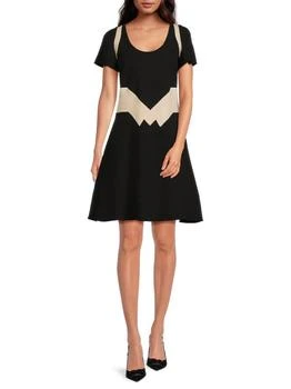 Valentino | Contrast Scoopneck Silk Minidress