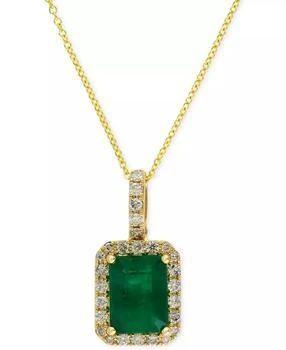 Effy | EFFY® Emerald (1-3/8 ct. t.w.) and Diamond (1/4 ct. t.w.) Pendant Necklace in 14k Gold or 14k White Gold, Created for Macy's