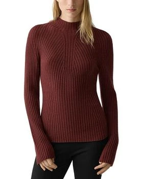 Theory Traveling Rib Mock Neck Sweater in Cashmere