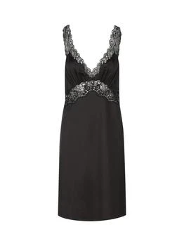 Yves Saint Laurent | Saint Laurent Slip V-Neck Lace Dress