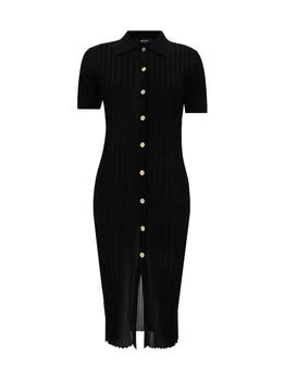 Versace | Versace Short-Sleeved Knitted Midi Shirt Dress