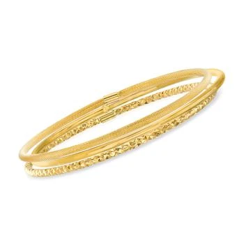 Ross-Simons Ross-Simons Italian 14kt Yellow Gold Multi-Finish Jewelry Set: 3 Bangle Bracelets