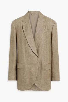 Brunello Cucinelli | Bead-embellished metallic linen-blend twill blazer