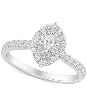 Macy's | Diamond Marquise Double Halo Engagement Ring (5/8 ct. t.w.) in 14k White Gold