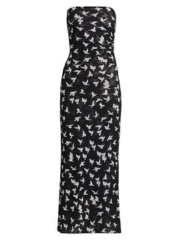 Stella McCartney | Flying Bird Haze Mesh Strapless Dress