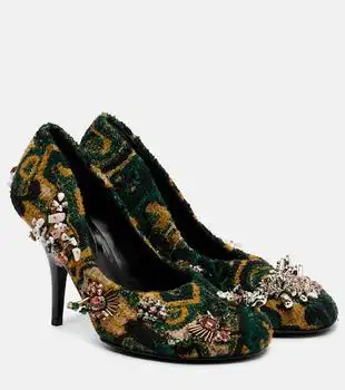 Dries Van Noten | Embellished jacquard pumps
