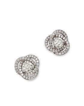 Bloomingdale's | Diamond Love Knot Stud Earrings in 18K White Gold, 1.30 tcw