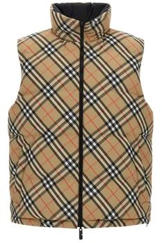 Burberry | Burberry Checked Zip-Up Reversible Padded Vest