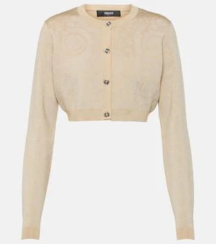Versace | Barocco cropped lamé cardigan