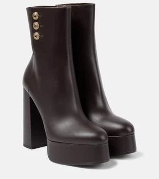 Balmain | Brune leather platform ankle boots