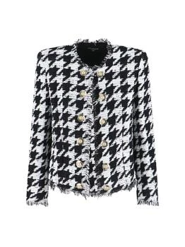 Balmain | Classic Houndstooth Jacket With Gold-Tone Accents