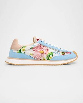 Dolce & Gabbana | Aria Floral Nylon and Leather Low-Top Sneakers