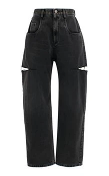 MAISON MARGIELA | Maison Margiela Cutout Rigid High-Rise Wide-Leg Jeans - Moda Operandi