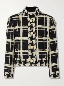 Valentino | Cropped Checked Wool-blend Tweed Jacket  - IT38