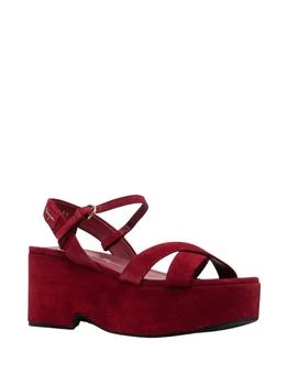 Salvatore Ferragamo | Women's Strappy Platform Block Heel Sandals In Red