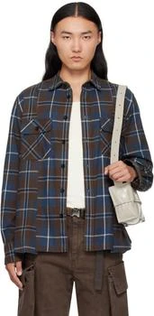 Sacai | Brown & Blue Plaid Flannel Shirt