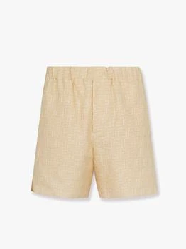 Fendi | Jacquard linen and cotton bermuda shorts with all-over ff motif
