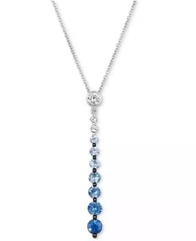 Le Vian | Denim Ombré (7/8 ct. t.w.) 
White Sapphire (1/6 ct. t.w.) Graduated Adjustable 20" Lariat Necklace in 14k White Gold