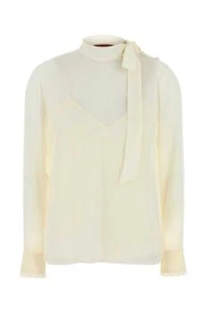 Gucci | Gucci GG Georgette Tie-Detailed Top