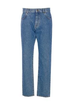 Balmain | Balmain Logo Patch Wide Leg Jeans