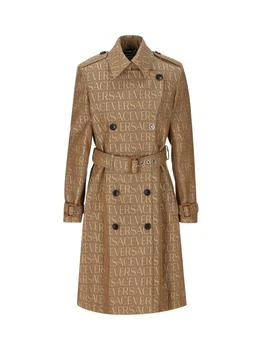 Versace | Versace Allover-Jacquard Double Breasted Trench Coat