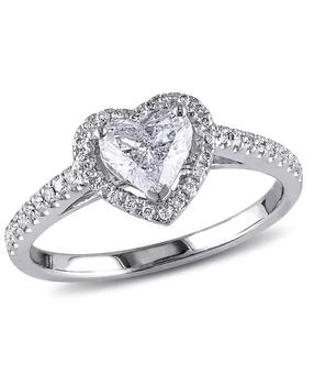 Macy's | Certified Diamond (7/8 ct. t.w.) Heart-Shape Halo Engagement Ring in 14k White Gold