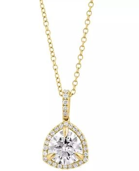Effy | EFFY® Lab Grown Diamond Halo Pendant Necklace (2-1/4 ct. t.w.) in 14k Gold, 17" + 1" extender