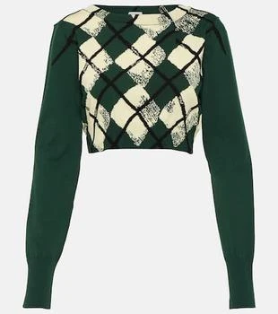 Burberry | Argyle cropped cotton sweater