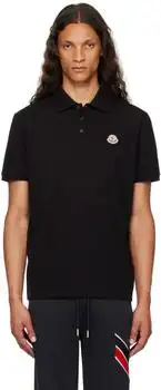 Moncler | Black Logo Patch Polo
