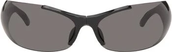 Balenciaga | Black Afterhour Oval Sunglasses
