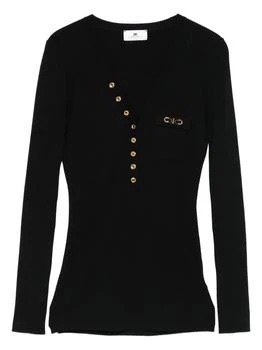 Elisabetta Franchi Ribbed Knit With Button