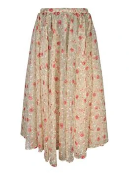 Prada | Prada Floral-Printed Midi Skirt