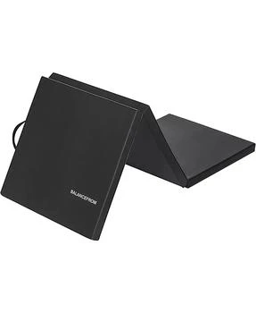 BalanceFrom Fitness GoGym 6x2ft Folding 3 Panel Exercise Mat with Handles, Black