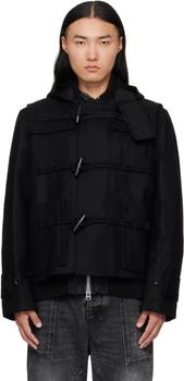 Sacai | Black Wool Melton Bomber Jacket