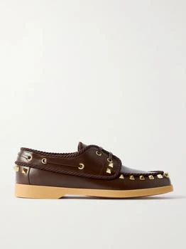 Valentino | Palm Avenue Studded Leather Loafers - Dark brown - IT35
